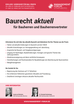 Baurecht aktuell - Management Forum Starnberg GmbH