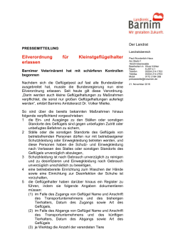 Pressemitteilung zur Eilverordnung - Amt Biesenthal