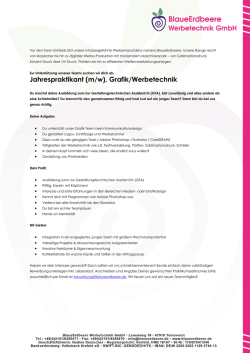 Jahrespraktikant (m/w), Grafik/Werbetechnik