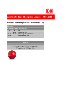 23-11-2016 Zusätzliche Züge Champions League