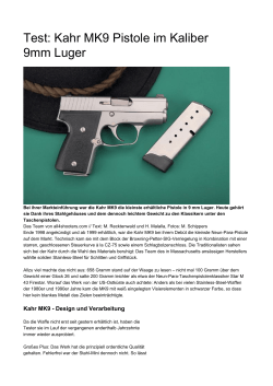 Test: Kahr MK9 Pistole im Kaliber 9mm Luger