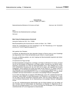 Drs. 17/6921 - Nieders&auml;chsischer Landtag