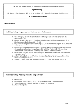Die Bürgermeisterin der Landeshauptstadt Klagenfurt am