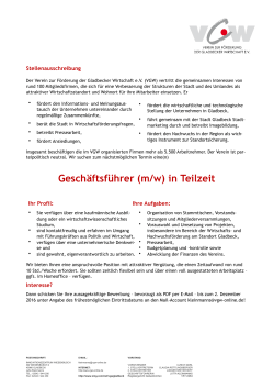 Geschäftsführer (m/w) in Teilzeit – PDF - VGW