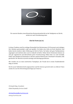 Chef de Partie (m/w)