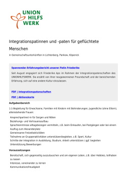 Integrationspatinnen und -paten f&uuml;r gefl&uuml;chtete
