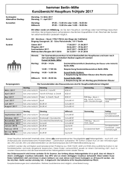 hemmer Berlin-Mitte Kursübersicht Hauptkurs Frühjahr 2017