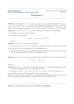 Differentialgeometrie WS 16/17, Übungsblatt 5