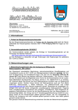I. Informationen II. Bekanntmachungen usw.