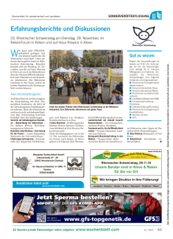 Rheinischen Schweinetag - Wochenblatt für Landwirtschaft