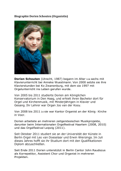 Biographie Dorien Schouten (Organistin) Dorien Schouten (Utrecht
