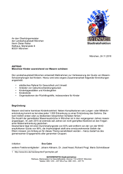 An den Oberbürgermeister der Landeshauptstadt München
