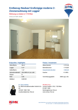 Gro&szlig;z&uuml;gige moderne 2-Zimmerwohnung mit Loggia!