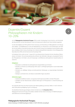 Dozentin/Dozent Philosophieren mit Kindern 10&ndash;20%