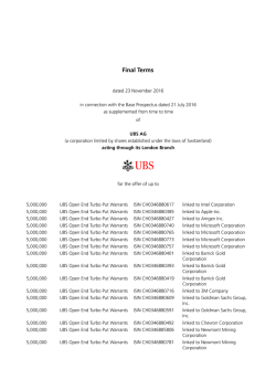 Final Terms - UBS