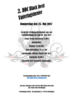 Donnerstag den 25. Mai 2017