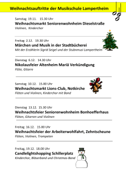 Weihnachtsauftritte der Musikschule Lampertheim
