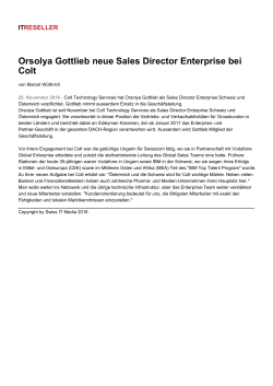 Orsolya Gottlieb neue Sales Director Enterprise