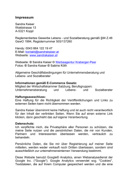Impressum - Sandra Kaiser