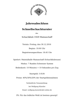 Jahresabschluss Schnellschachturnier