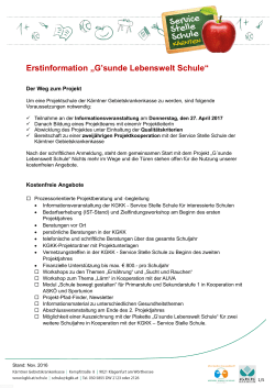 Information G`sunde Lebenswelt Schule