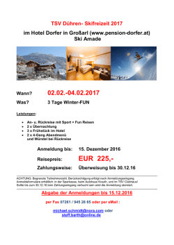 TSV Duhren Skiausfahrt 2017
