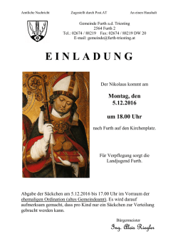 einladung - Furth an der Triesting