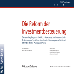 Die Reform der Investmentbesteuerung