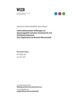 Unternehmensnahe Stiftungen im Spannungsfeld