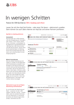 Nutzen Sie UBS KeyClub in UBS e