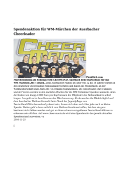 Spendenaktion für WM-Märchen der Auerbacher Cheerleader