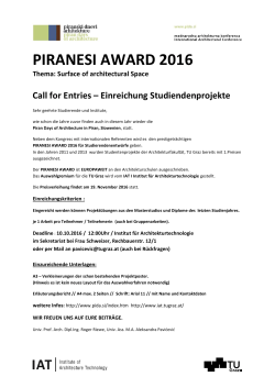 piranesi award 2016 - IAT Institut für Architekturtechnologie
