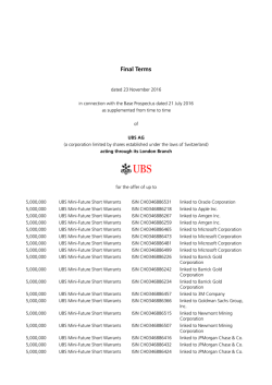 Final Terms - UBS
