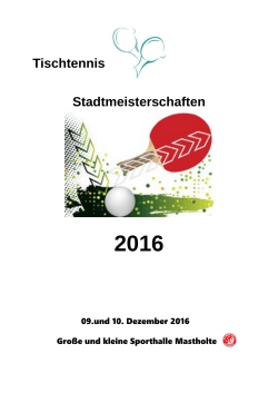 Tischtennis Stadtmeisterschaften - TTSG Rietberg