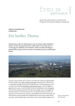 Ein hei&szlig;es Thema - frei04 publizistik