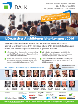 1. Deutscher Ausbildungsleiterkongress 2016