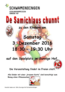 Samichlaus-Feier - Siedlungskommission Sunnige Hof