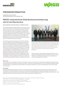 WAGO unterzeichnet Distributionsvereinbarung mit