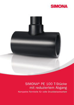 SIMONA&reg; PE 100 T-St&uuml;cke mit reduziertem Abgang