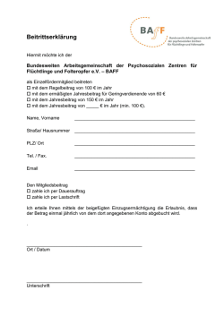 Beitrittserklärung - BAfF