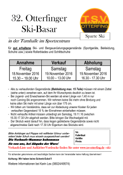 Flyer Skibasar - TSV Otterfing e.V.