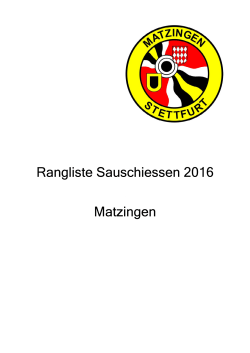Rangliste Sauschiessen - SG Matzingen