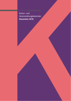 Kultur- und Veranstaltungskalender Dezember 2016