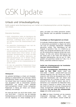 GSK Update Urlaub und Urlaubsabgeltung