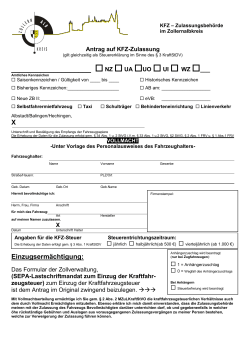 Antrag auf KFZ-Zulassung/SEPA-Lastschriftmandat