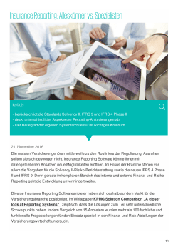 Insurance Reporting: Allesk&ouml;nner vs. Spezialisten | KPMG Klardenker