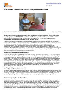 Postleitzahl beeinflusst Art der Pflege in Deutschland