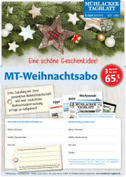 MT-Weihnachtsabo - Mühlacker Tagblatt