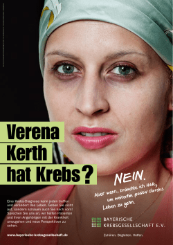 Plakat mit Verena Kerth - Bayerische Krebsgesellschaft eV
