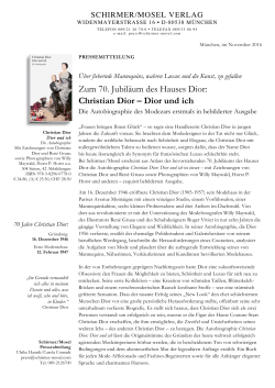 Zum 70. Jubiläum des Hauses Dior: Christian Dior